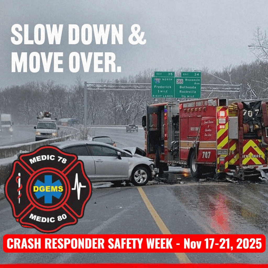 Crash Responder Awareness week image of a car crash.